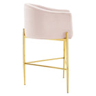 Modway - Savour Touffe Performance Velvet Tabouret de bar - Rose-Rembourrage en mousse dense