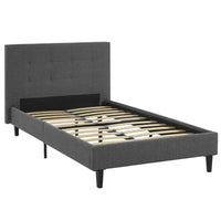 Modway - Linnea Lit simple, Gris-Cadre de lit à plateforme avec tête de lit