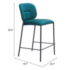 Zuo - Plat Tabouret de comptoir - Vert - Ensemble de 2-7