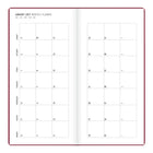 Letts of London - 2027 Agenda hebdomadaire mince Woodland - 5-7/8" x 3-1/8"- Rose - Mutlilingue-Couverture douce au toucher