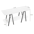 Manhattan Comfort - Console moderne Celine 47,24 po - Blanc-Comprend 2 longues étagères ouvertes