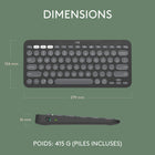 Logitech - Pebble Keys 2 K380s clavier sans fil Bluetooth multidispositif, raccourcis personnalisables, fin et portable - Graphite-9