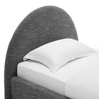 Modway - Resort Tissu rembourré Lit jumeau rond voûté, Ardoise tissée bruyère-Assemblée requise
