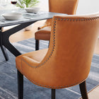 Modway - Marquis Cuir végane Chaise à manger - Tan-Rembourrage végétalien en cuir durable