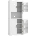 HOMCOM - Armoire de cuisine garde-manger 73 po avec étagères de porte - blanc-Deux armoires et 12 étagères de porte maximisent l’espace de rangement 