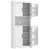 HOMCOM - Armoire de cuisine garde-manger 73 po avec étagères de porte - blanc-Deux armoires et 12 étagères de porte maximisent l’espace de rangement 