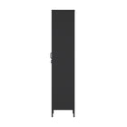 Manhattan Comfort - Ensemble de 2 armoires modernes d’appoint et de rangement Naomi - Noir-Garantie limitée du fabricant de 30 jours
