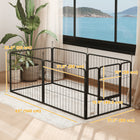 PawHut - Parc à chiots robuste à 6 panneaux avec porte pour petits chiens - 23,5 po H-Les 6 panneaux peuvent être installés en rectangle
