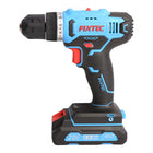 Fixtec - Perceuse sans fil 20V avec (1) batterie, chargeur-Verrouillage automatique de la broche pour un changement facile des embouts et une manipulation sécurisée des vis, vous permettant d’insérer ou de retirer les embouts en toute sécurité sans que le mandrin ne tourne.