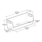 Azar - Petit bac de rangement étroit empilable pour garde-manger - 4,37 po x 12,87 po x 4,5 po - Transparent - Paquet de 4-Construction en plastique transparent et durable
