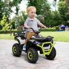 Qaba - Véhicule électrique pour enfants 12V à batterie avec 4 roues à suspension à ressort - vert-L'accélérateur à pédale permet de contrôler la vitesse entre 1,9-3,7 mi/h (3-6 km/h) 
