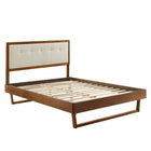 Modway - Willow Bois Plate-lit complet avec cadre angulaire, Noyer beige-Assemblée requise