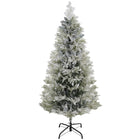HOMCOM - Arbre de Noël artificiel floqué avec pointes de branches réalistes-Décoration de Noël en forme de cyprès 