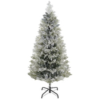 HOMCOM - Arbre de Noël artificiel floqué avec pointes de branches réalistes-Décoration de Noël en forme de cyprès 