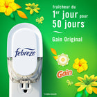 Febreze - Plug Recharge d'huile désodorisante - Parfum Gain - Paquet de 2-La technologie Fade Defy procure une fraîcheur du premier jour qui dure 50 jours (à faible intensité)