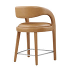 Modway - Pinnacle Cuir végane Tabouret de comptoir - Tan Silver - Ensemble de 2-7