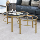 Hudson&Canal - Table basse ronde gigogne Gaia - Laiton-Dimensions du produit : 36" L x 36" l x 18" H