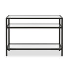 Hudson&Canal - Console Sivil 42" L - Bronze noirci-Comprend un plateau et des étagères en verre trempé