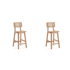 Manhattan Comfort - Versailles tabouret de comptoir style industriel 15,75" - nature - lot de 2-Moderne - industrie chic canne comptoir tabouret comptoir parfait hauteur de comptoir bar et îlots. Ensemble de 2