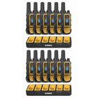 Dewalt - Radios Heavy Duty 12 DXFRS800 avec 2X chargeurs à 6 ports-22 canaux préréglés sont préréglés avec des codes de confidentialité.