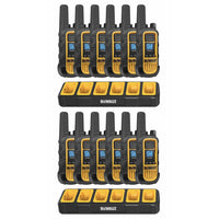 Dewalt - Radios Heavy Duty 12 DXFRS800 avec 2X chargeurs à 6 ports-22 canaux préréglés sont préréglés avec des codes de confidentialité.