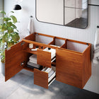 Modway - Scenic 48" Meuble de toilette de salle de bain compatible double lavabo (non inclus) - Noyer cerisier-Calleton de montage compatible avec les cloisons sèches
