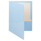 JAM Paper Chemises de présentation lustrées avec deux pochettes, bleu pastel, 12/paquet-4