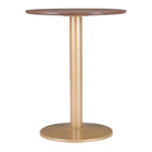 Zuo - Alto Table bistrot - Brun/Or-Plateau en MDF imitation bois au look naturel raffiné