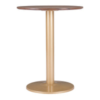 Zuo - Alto Table bistrot - Brun/Or-Plateau en MDF imitation bois au look naturel raffiné