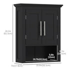 kleankin - Armoire murale de salle de bain avec étagère - noir-Fabriqué en MDF pour une construction stable
