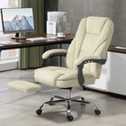 Vinsetto - Fauteuil de bureau massant inclinable à hauteur réglable et repose-pieds - beige-Utilisez le massage avec une télécommande filaire, et rangez-la dans la poche latérale 