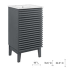 Modway - Render 18" Armoire à coiffeuse de salle de bain - Gris blanc-Étagère de rangement réglable