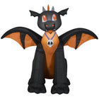 GEMMY - Dragon gonflable ailé noir et orange pour Halloween - 94 cm-S'illumine grâce à une lumière LED brillante et économe en énergie
