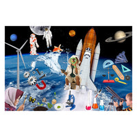 MOJO - Puzzle photographique géant Science Discovery-Un puzzle amusant et une carte du monde en un - Les enfants apprennent des faits amusants sur le monde en assemblant ce puzzle de sol géant de 168 pièces (taille du puzzle assemblé 38,5" x 26,5")