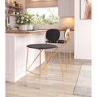 Zuo - Georges Tabouret de comptoir - Gris/Or - Ensemble de 2-Assemblage requis