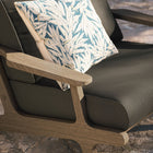 Modway - Saratoga Terrasse extérieure Bois de teck Fauteuil, Gris silex-Coussins résistants aux intempéries