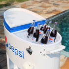 Permasteel - Glacière ovale Pepsi de patio 80 pintes - Blanche-Poignées double face pour une meilleure portabilité