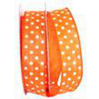 JAM Paper - Ruban de satin simple face - 1 1/2" de largeur x 50 m - Pois orange-Couleur : pois orange
