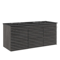 Modway - Render Fixation murale de 48" Vanette de salle de bain - Noir charbon-Vanité moderne du milieu du siècle