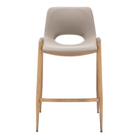 Zuo - Desi Tabouret de comptoir - Beige/Or - Ensemble de 2-Tissu en faux cuir doux et durable