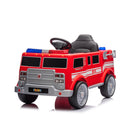 Freddo - 12V Camion de Pompier 1 Place Porteur - Rouge-Modèle authentique de camion de pompiers : un camion de pompiers rouge vif à une place, conçu pour les enfants de 3 à 8 ans, avec gyrophares avant et arrière et mégaphone de pompier