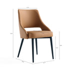 Manhattan Comfort - Lot de 2 chaises de salle à manger modernes Tremont 55 cm, revêtement similicuir, coloris Saddle-Revêtu d’un similicuir luxueux avec des coutures raffinées