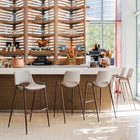 Zuo - Desi Tabouret de bar - Beige/Noyer - Ensemble de 2-Dimensions: 21,7 po L x 20,7 po L x 39,0 po H