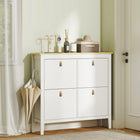HOMCOM - Armoire à chaussures avec tiroirs basculants au design étroit - blanc-Hauteur du fond de 5,1 po (13 cm) pour un nettoyage facile 