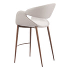 Zuo - Limay Tabouret de comptoir - Beige/Noyer-7