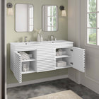 Modway - Render Fixation murale de 48" Vanette de salle de bain - Blanc blanc-Tiroirs à extension complète