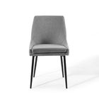 Modway - Viscount Tissu rembourré Chaises de salle à manger Ensemble de 2 - Noir Gris clair-9