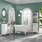 Kleankin - Armoire haute de salle de bain autoportante avec tiroir - blanc-Les panneaux MDF et de particules garantissent une construction solide 