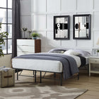 Modway - Horizon Acier inoxydable Cadre de lit queen-lit, Brown-Espace de rangement généreux de 14"