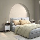 HOMCOM - Table de nuit avec 3 tiroirs et rangement ouvert - gris - lot de 2-Vendus par paire pour une décoration de pièce cohérente et équilibrée 